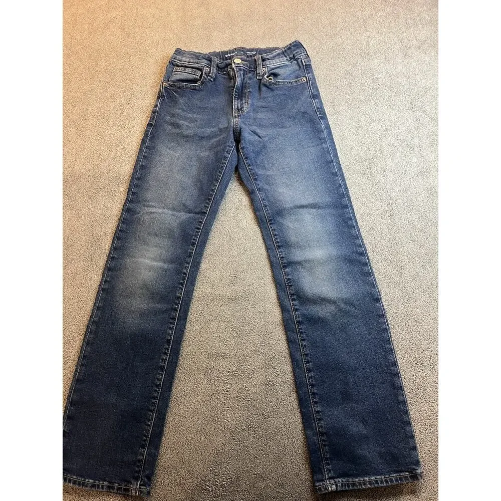 Old Navy Boys Size 12 Straight Jeans Medium Wash Built-In Flex Adjustable Waist